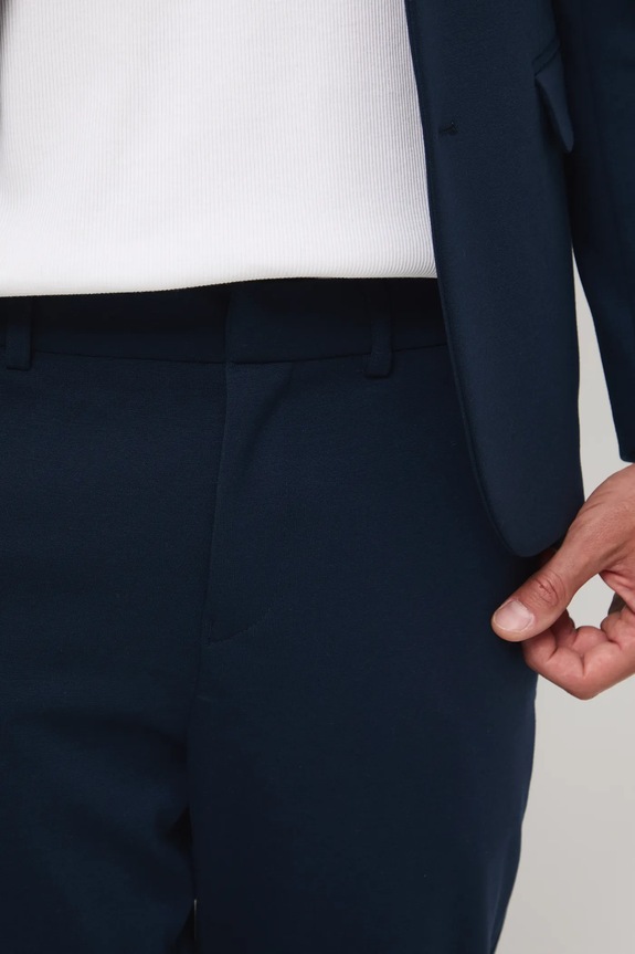 Spodnie męskie tapered gładkie granatowy RW25-SPM926