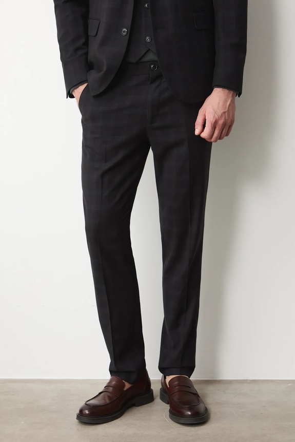 Nohavice slim károvaný RW25-SPMA20 čierna RW25