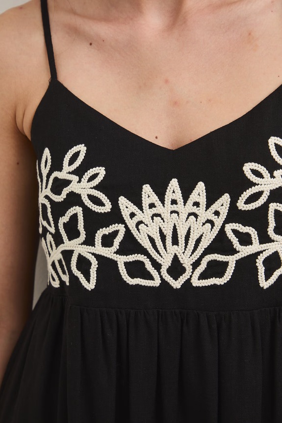 Medicine rochie din amestec de in RW25-SUD101 negru