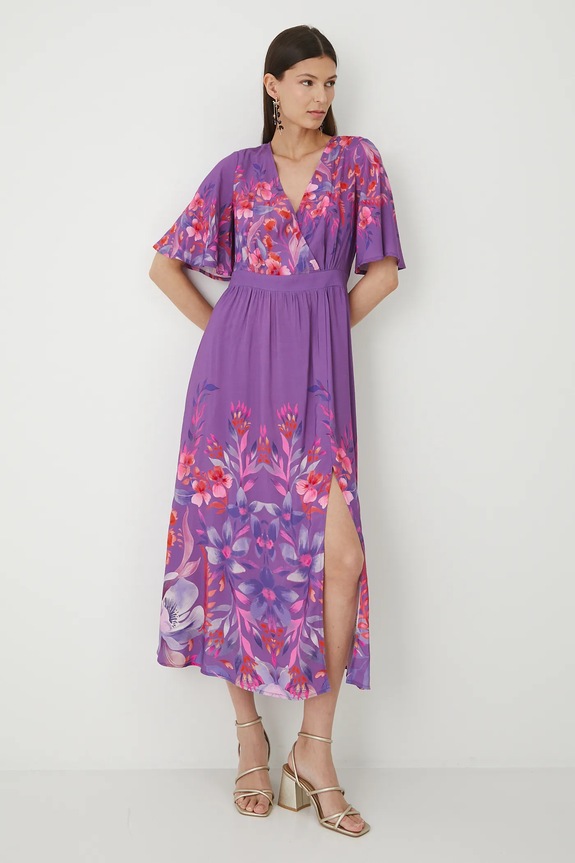 Sukienka damska maxi wzorzysta z wiskozy RW25-SUD206 multicolor RW25