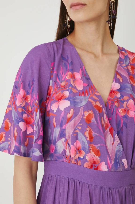 Sukienka damska maxi wzorzysta z wiskozy RW25-SUD206 multicolor