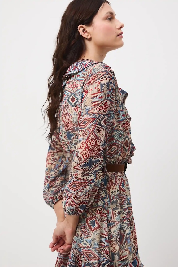 Sukienka damska maxi wzorzysta RW25-SUD400 multicolor