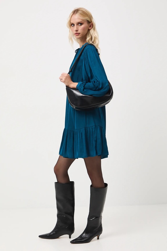 Šaty dámske mini hladká mini tyrkysová RW25-SUD703