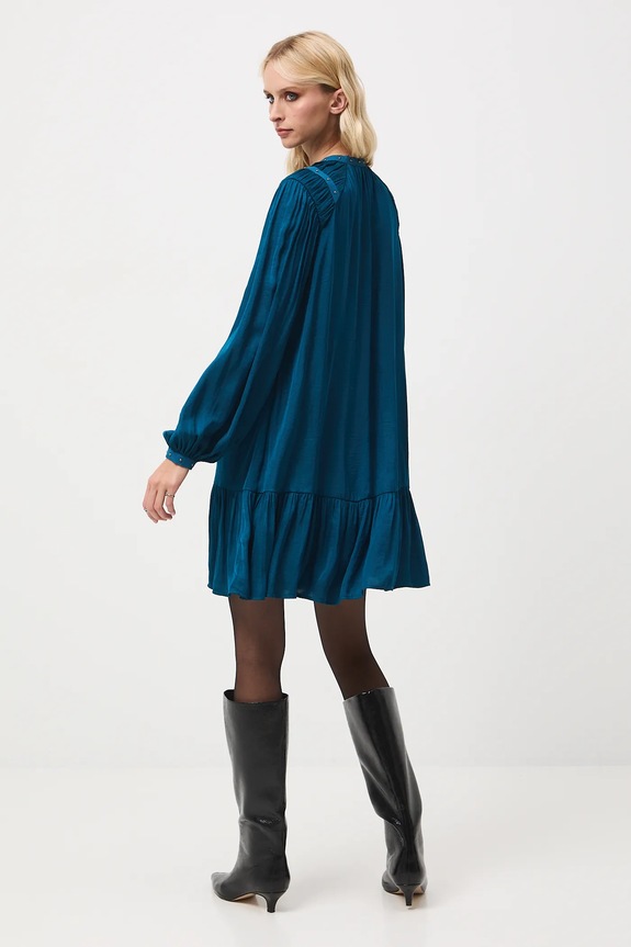 Oblečenie Šaty dámske mini hladká RW25-SUD703 tyrkysová