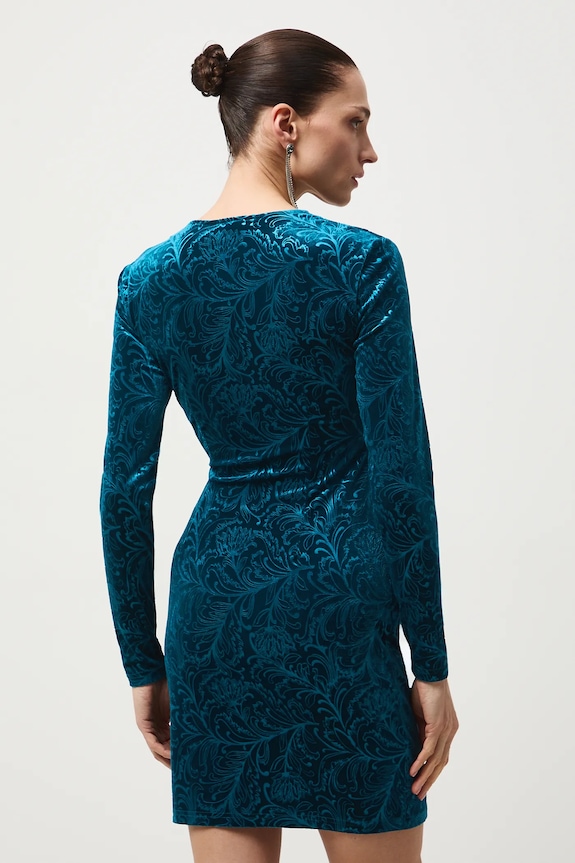 Oblečenie Šaty dámske mini zamatová RW25-SUDA15 tyrkysová