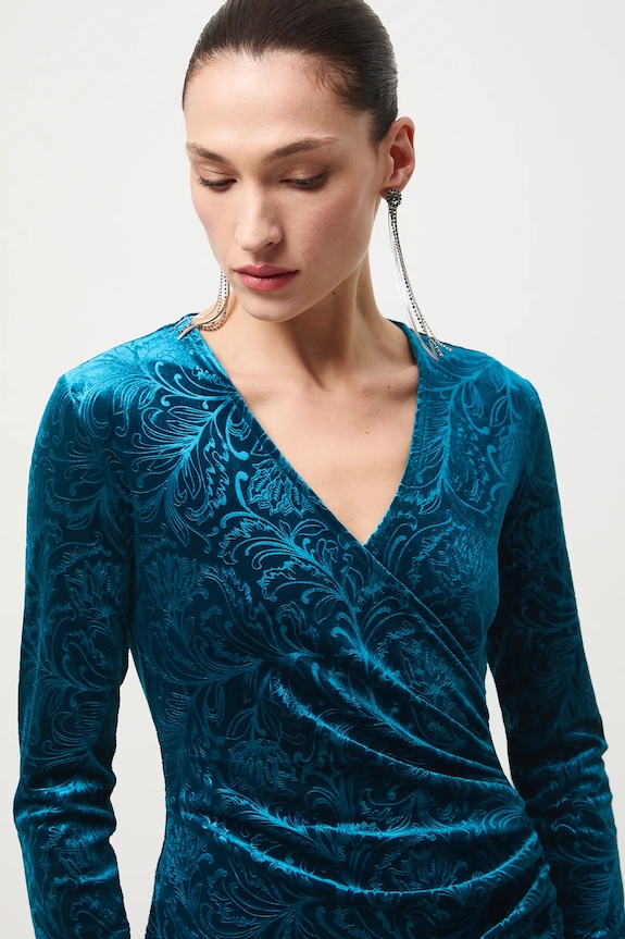 Šaty dámske mini zamatová tyrkysová RW25-SUDA15