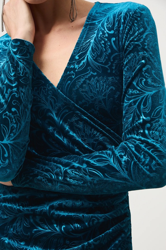 Šaty dámske mini zamatová RW25-SUDA15 tyrkysová