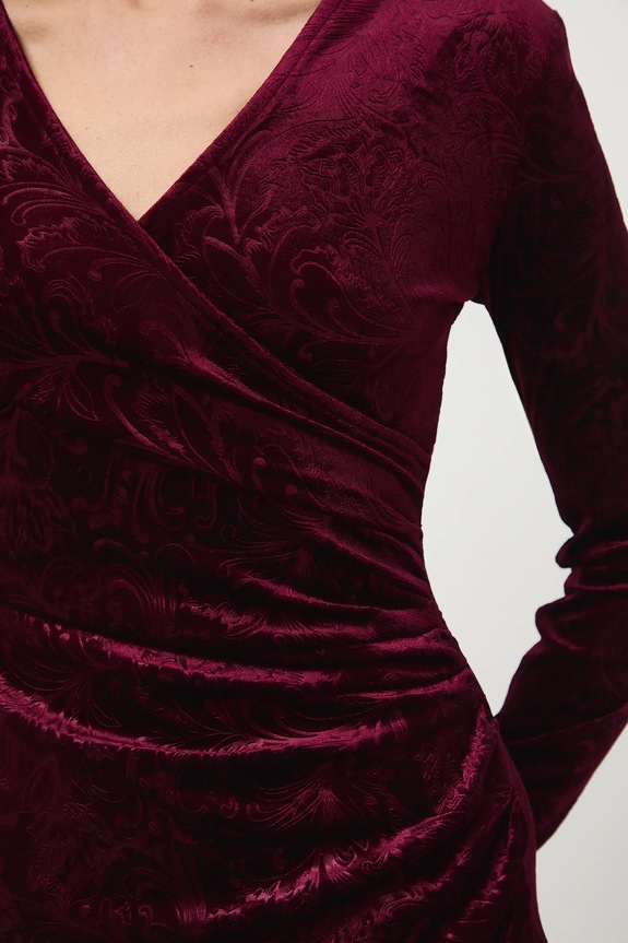 Šaty dámske mini zamatová RW25-SUDA15 burgundské