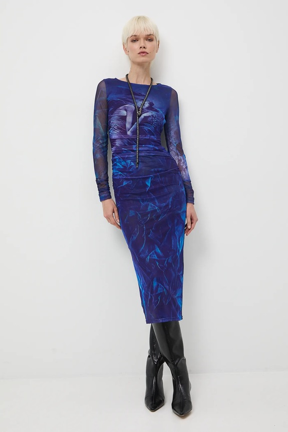 Sukienka damska midi z kolekcji Zdzisław Beksiński x Medicine midi multicolor RW25-SUDA52