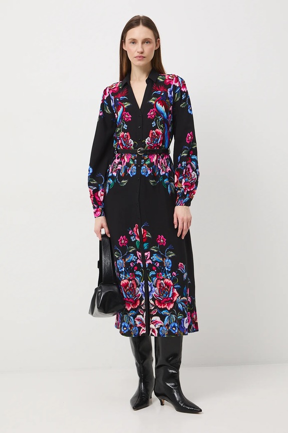 Sukienka damska midi w kwiaty RW25-SUDB00 multicolor RW25