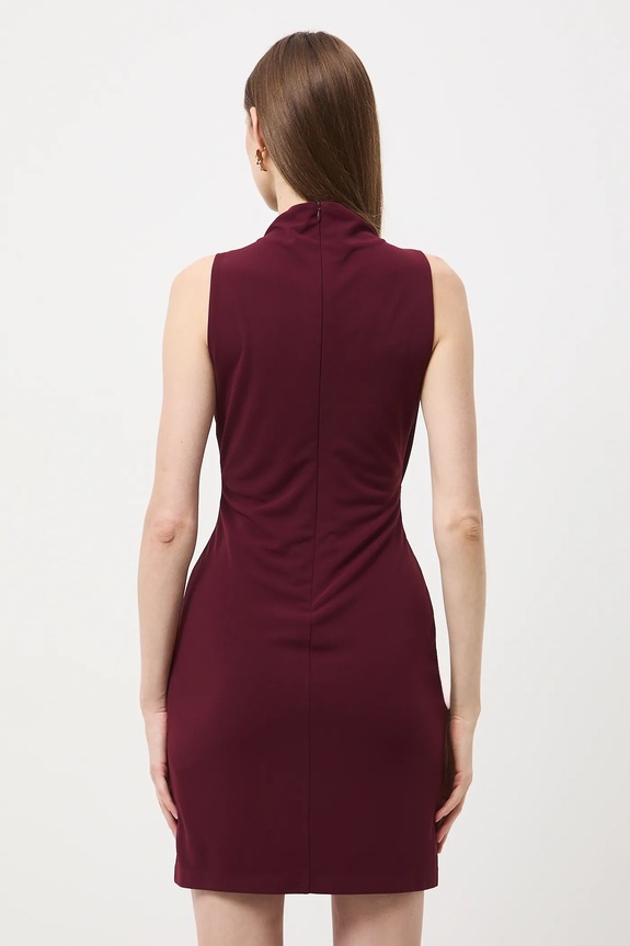 Odzież Sukienka damska mini z marszczeniami RW25-SUDB04 bordowy