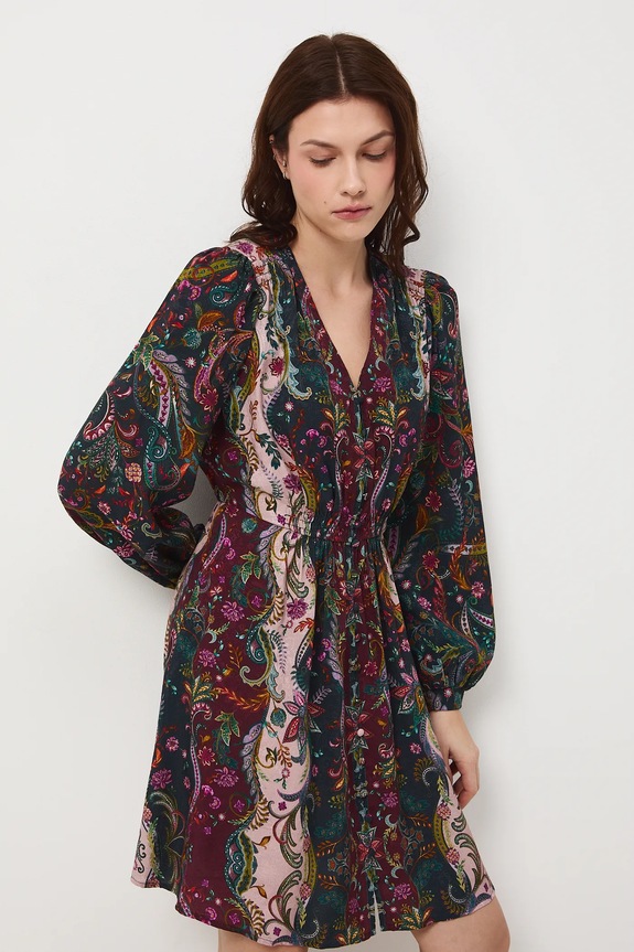 Sukienka midi z wiskozy wzorzysta RW25-SUDC01 multicolor RW25