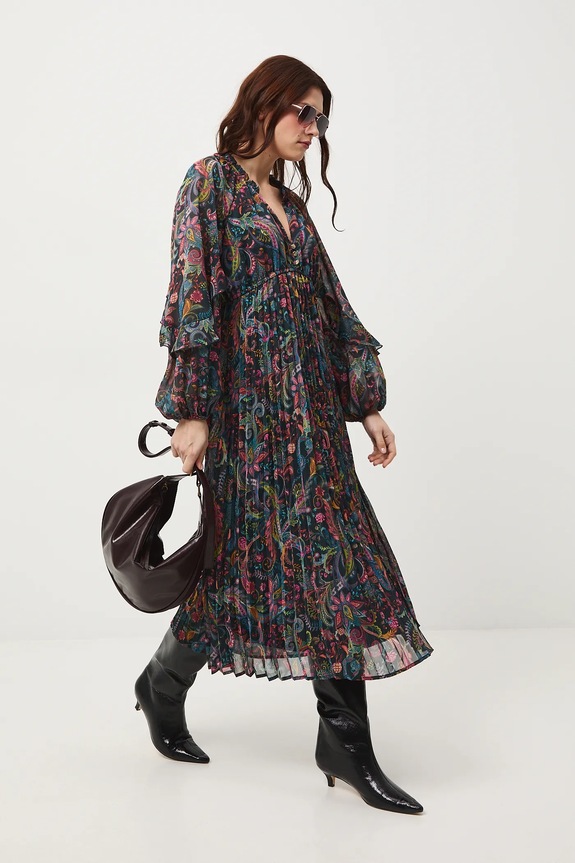 Sukienka midi wzorzysta midi multicolor RW25-SUDC04