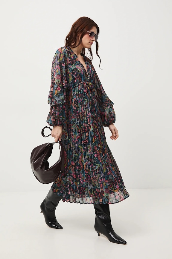 Sukienka midi wzorzysta midi multicolor RW25-SUDC04
