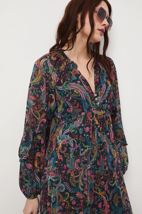 Sukienka midi wzorzysta multicolor RW25-SUDC04