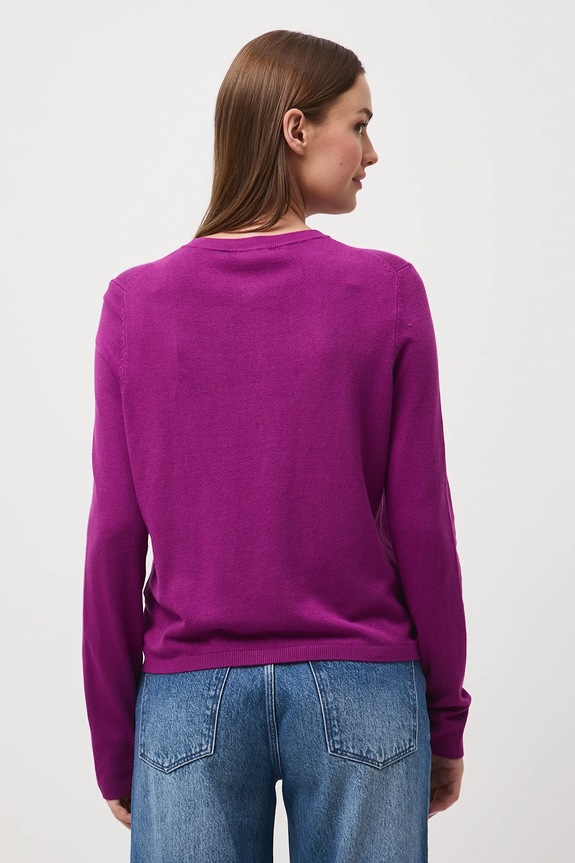 Odzież Kardigan damski gładki z wiskozą RW25-SWD031 fioletowy