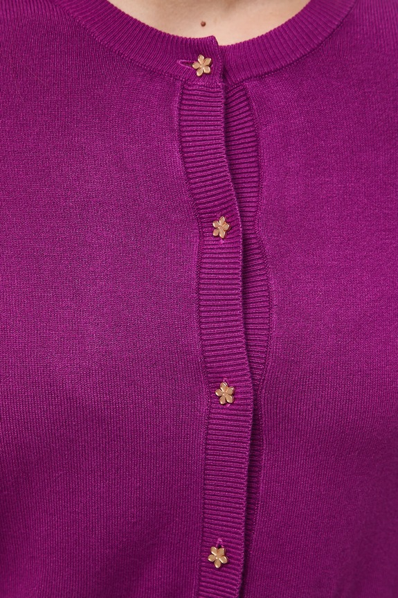 Kardigan damski gładki z wiskozą RW25-SWD031 fioletowy