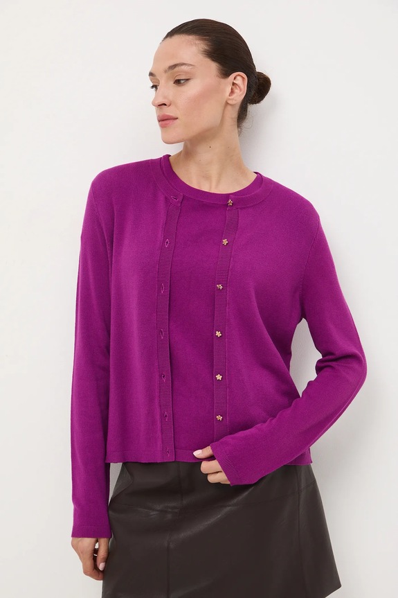 Kardigan damski gładki z wiskozą RW25-SWD031