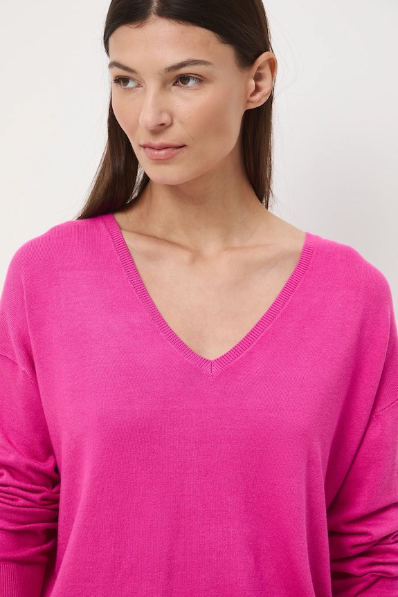 Sweter damski z wiskozą różowy RW25-SWD034