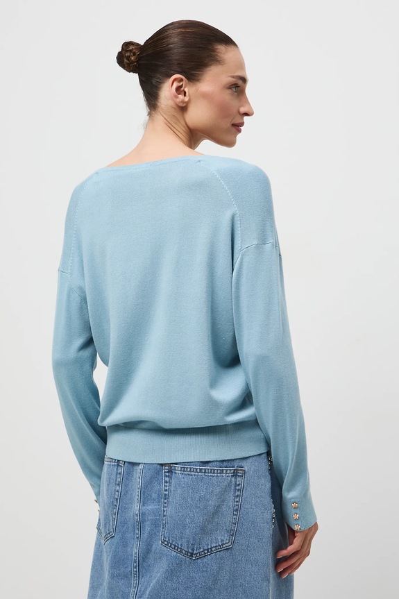 Odzież Sweter damski z wiskozą RW25-SWD034 niebieski