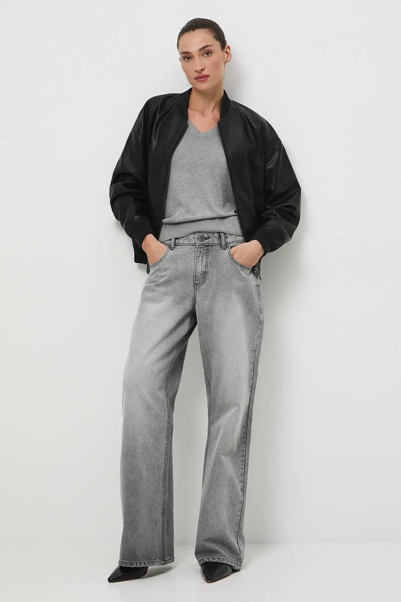 Sweter damski z wiskozą melanżowy RW25-SWD034 szary RW25