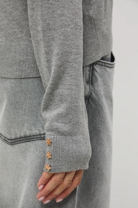 Sweter damski z wiskozą melanżowy RW25-SWD034 szary