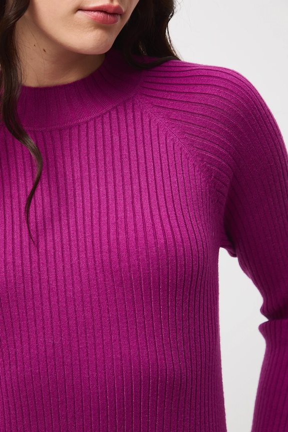 Sweter damski prążkowany RW25-SWD054 fioletowy