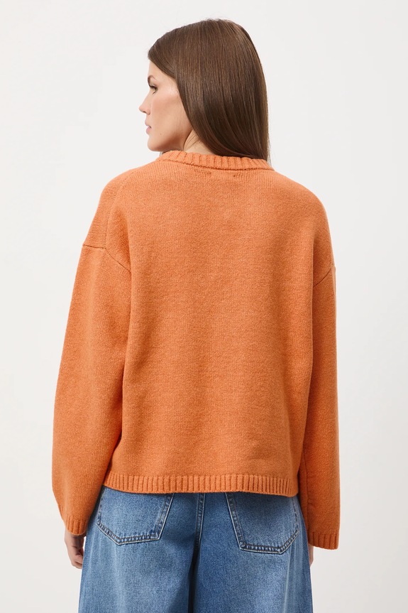 Odzież Sweter damski melanżowy RW25-SWD063 pomarańczowy