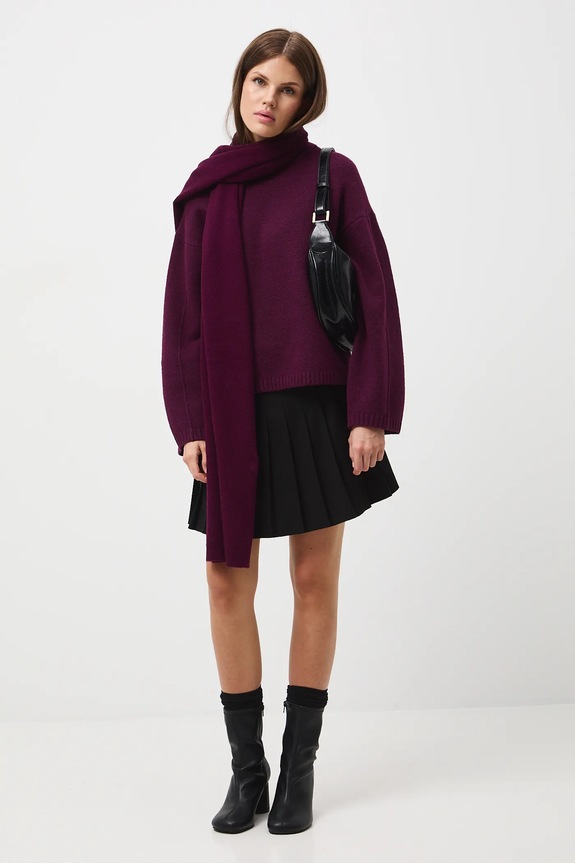 Sweter damski melanżowy melanż bordowy RW25-SWD063