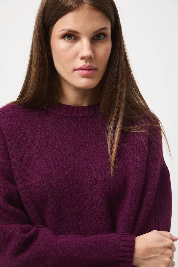 Sweter damski melanżowy RW25-SWD063 bordowy
