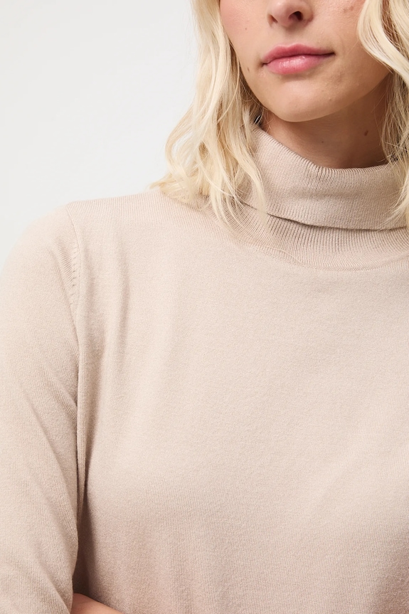 Sweter damski gładki z wiskozą RW25-SWD071 beżowy