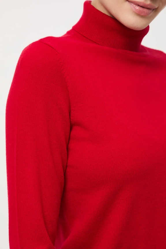 Sweter damski gładki z wiskozą RW25-SWD071 czerwony