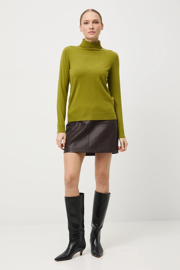 Sweter damski gładki z wiskozą RW25-SWD071 zielony RW25