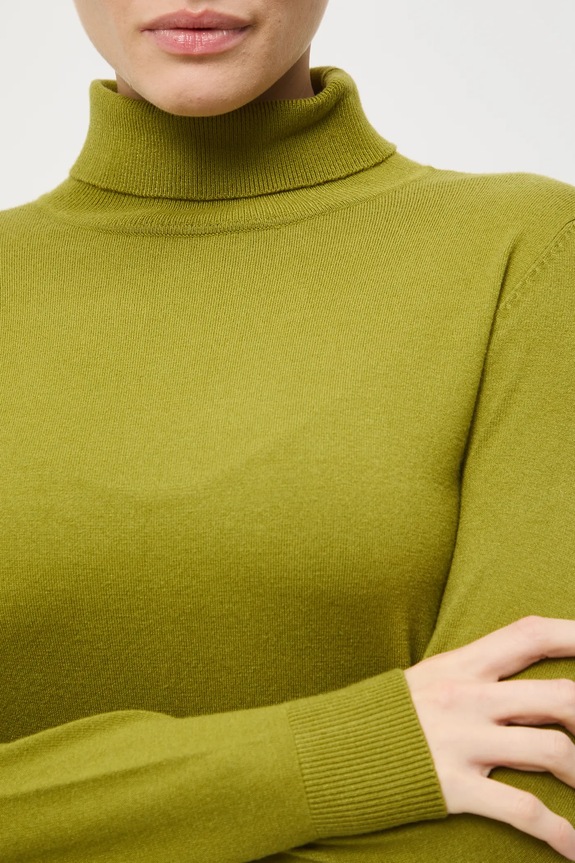 Sweter damski gładki z wiskozą RW25-SWD071 zielony