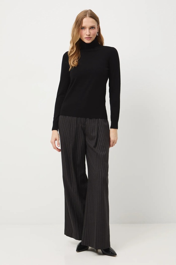 Sweter damski gładki z wiskozą RW25-SWD071 czarny RW25