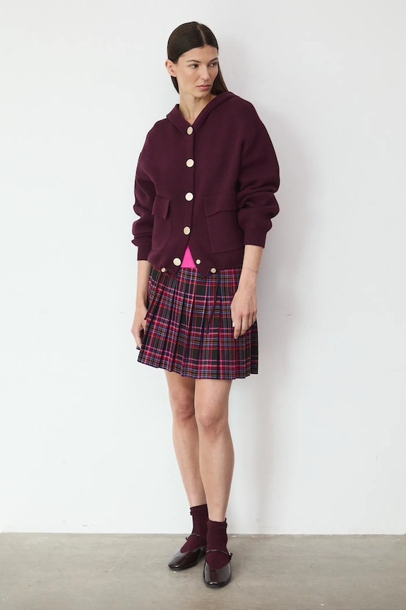 Medicine cardigan oversize granata RW25-SWD407