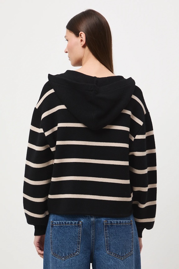 Oblečení Dámský kardigan s kapucí RW25-SWD407 černá