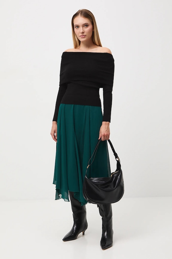 Sweter damski prążkowany RW25-SWD504 czarny RW25