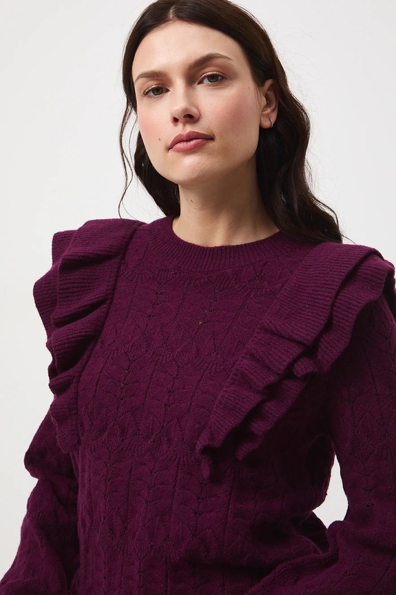 Medicine sweter regular bordowy RW25-SWD508