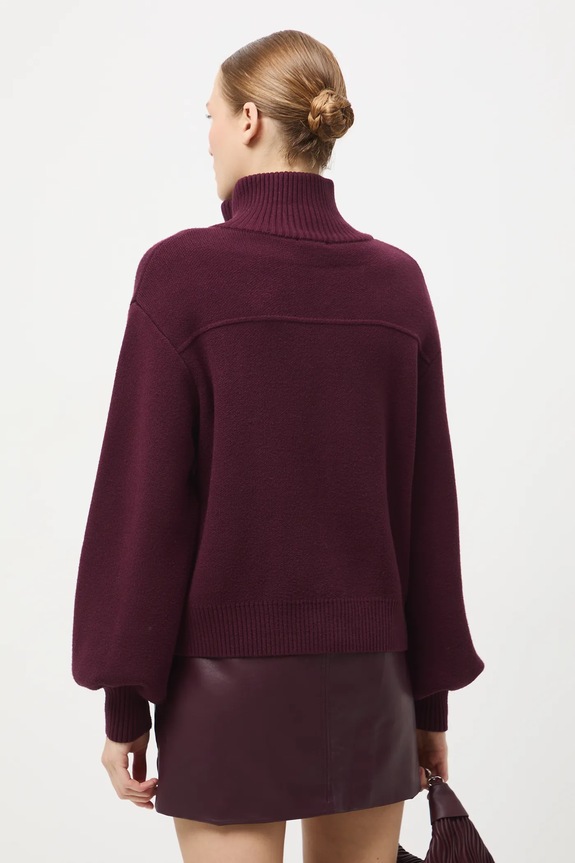Oblečenie Sveter hladké s viskózou RW25-SWD612 burgundské