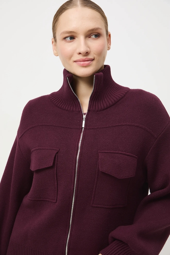 Sveter hladké s viskózou burgundské RW25-SWD612