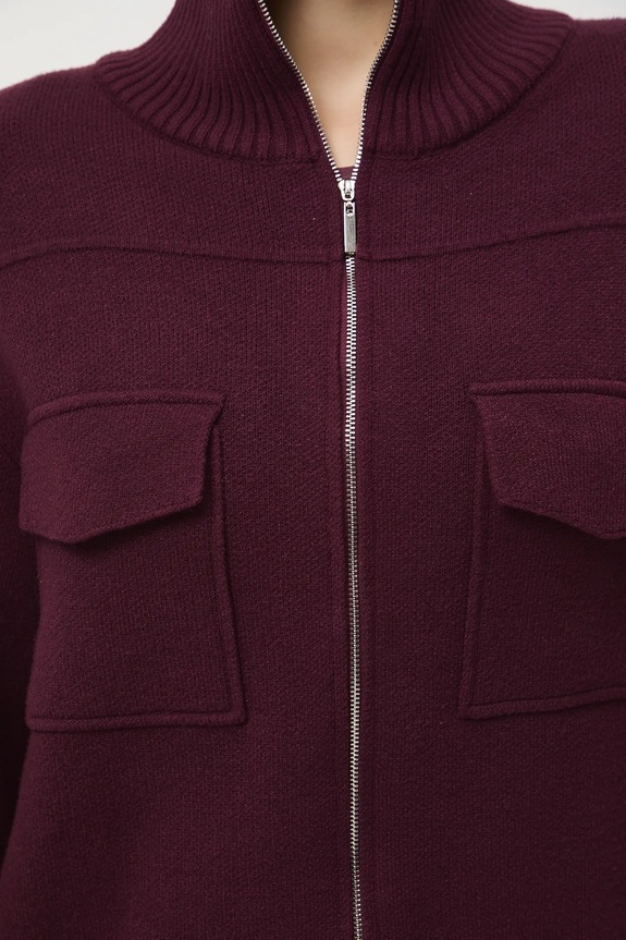 Sveter hladké s viskózou RW25-SWD612 burgundské