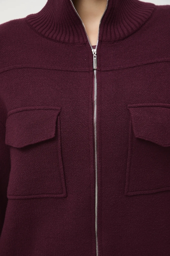 Sveter hladké s viskózou RW25-SWD612 burgundské