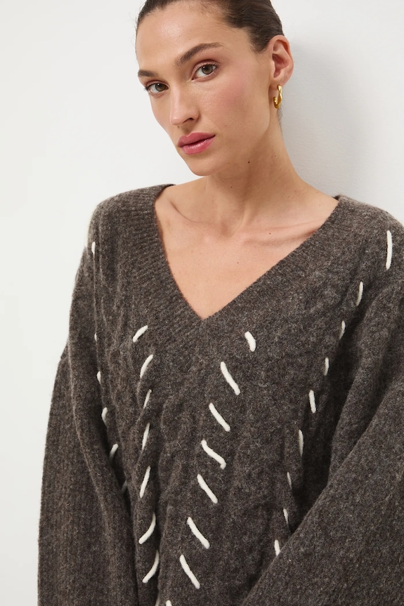 Medicine sweter oversize brązowy RW25-SWD808