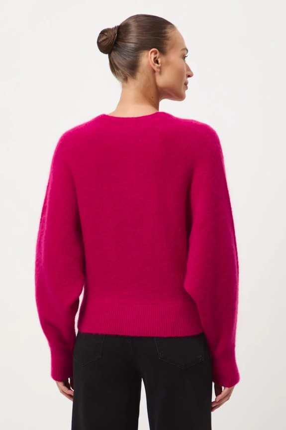 Odzież Kardigan damski z moherem i wełną RW25-SWD819 czerwony