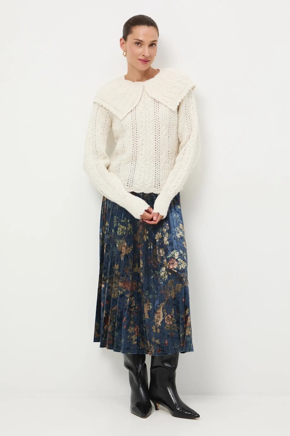 Sweter damski ażurowy RW25-SWD822 beżowy RW25