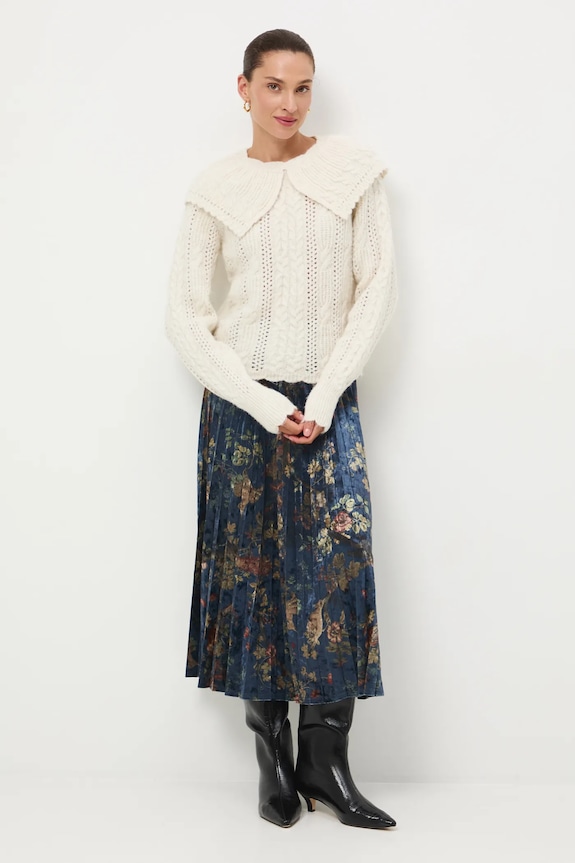 Sweter damski ażurowy RW25-SWD822 beżowy RW25