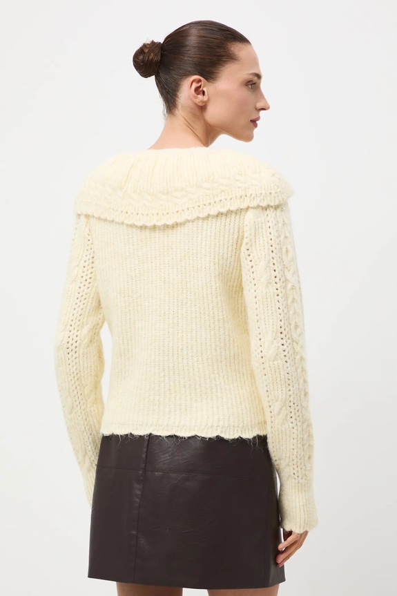 Odzież Sweter damski ażurowy RW25-SWD822 żółty