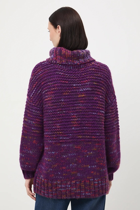 Odzież Sweter damski z golfem RW25-SWD905 fioletowy