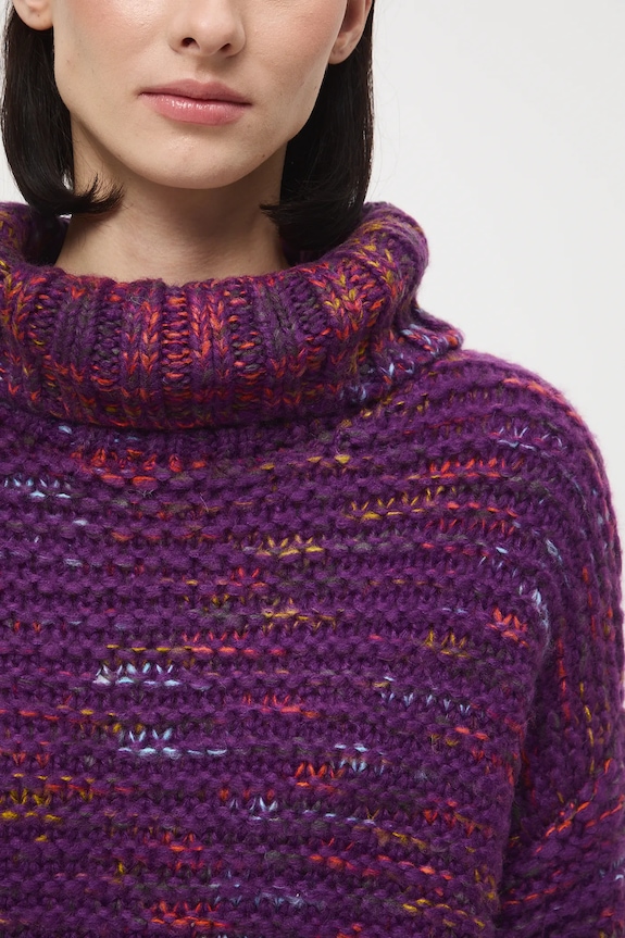Sweter damski z golfem RW25-SWD905 fioletowy